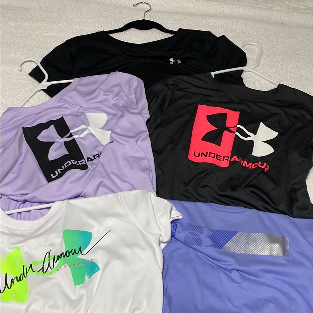 Under Armour Women's Short Sleeve Tees - Black, Purple, White